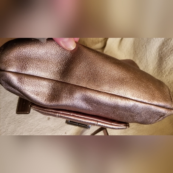 Coach Metalic Gold/Bronze Leather Kristin Hobo Shoulder Bag Handbag Purse #14783 - Picture 8 of 16